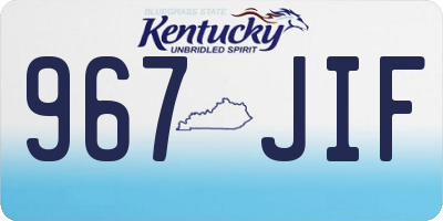 KY license plate 967JIF
