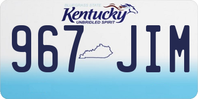 KY license plate 967JIM