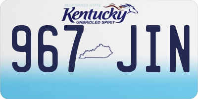 KY license plate 967JIN