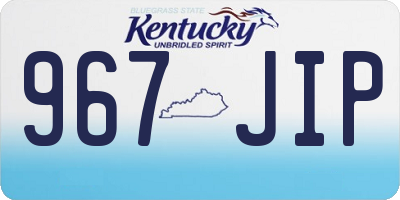 KY license plate 967JIP