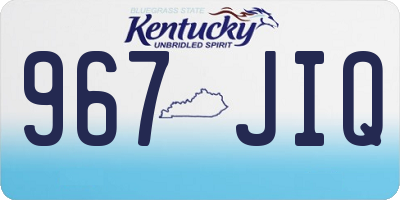 KY license plate 967JIQ