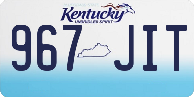 KY license plate 967JIT
