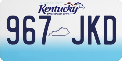 KY license plate 967JKD