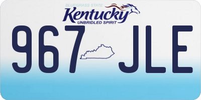 KY license plate 967JLE