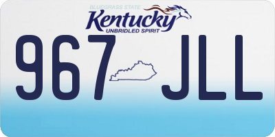 KY license plate 967JLL