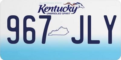 KY license plate 967JLY