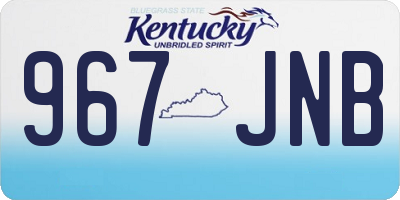 KY license plate 967JNB