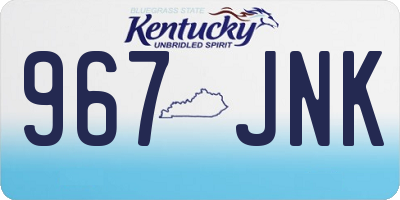 KY license plate 967JNK
