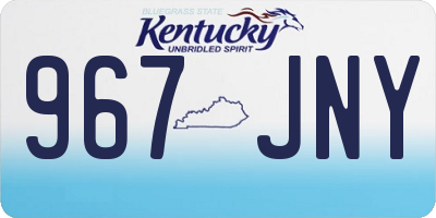 KY license plate 967JNY