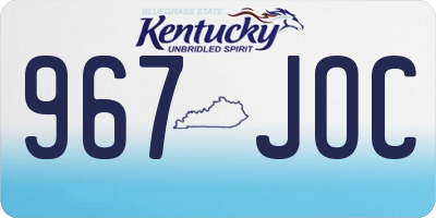 KY license plate 967JOC