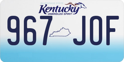 KY license plate 967JOF