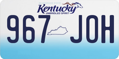 KY license plate 967JOH