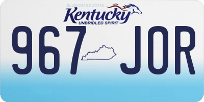 KY license plate 967JOR