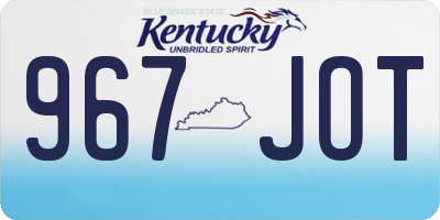 KY license plate 967JOT