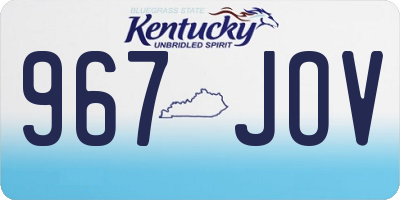 KY license plate 967JOV