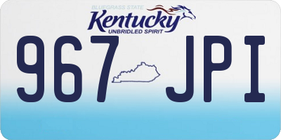 KY license plate 967JPI