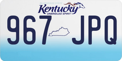KY license plate 967JPQ