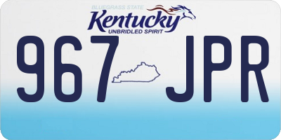KY license plate 967JPR