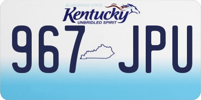 KY license plate 967JPU