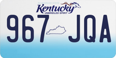 KY license plate 967JQA