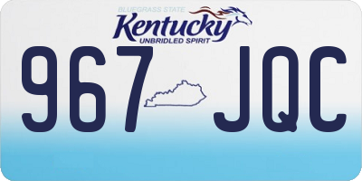 KY license plate 967JQC
