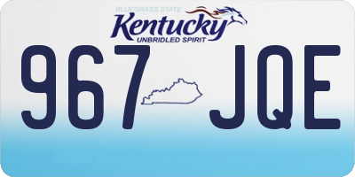 KY license plate 967JQE