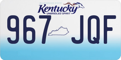KY license plate 967JQF