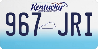 KY license plate 967JRI