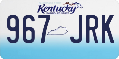 KY license plate 967JRK