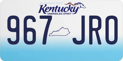 KY license plate 967JRO
