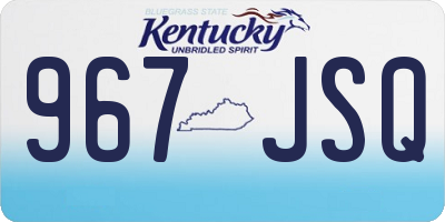 KY license plate 967JSQ