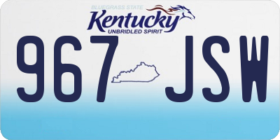 KY license plate 967JSW