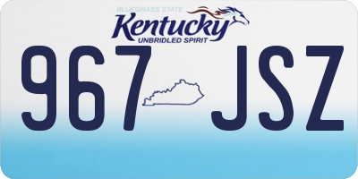 KY license plate 967JSZ