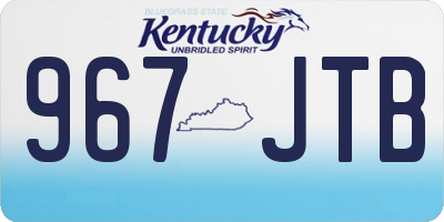 KY license plate 967JTB