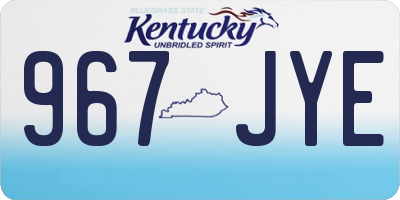 KY license plate 967JYE