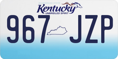 KY license plate 967JZP