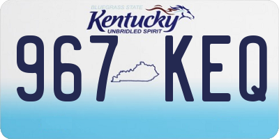 KY license plate 967KEQ