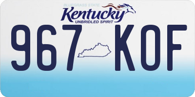 KY license plate 967KOF