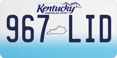 KY license plate 967LID