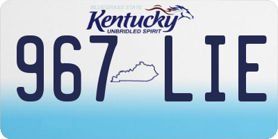 KY license plate 967LIE