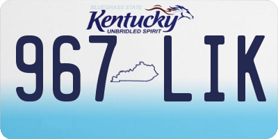 KY license plate 967LIK