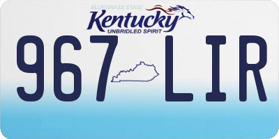 KY license plate 967LIR