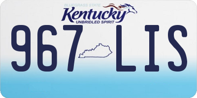 KY license plate 967LIS