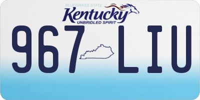 KY license plate 967LIU