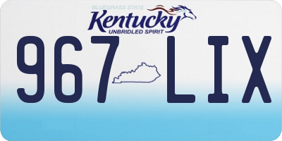 KY license plate 967LIX