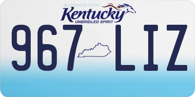 KY license plate 967LIZ