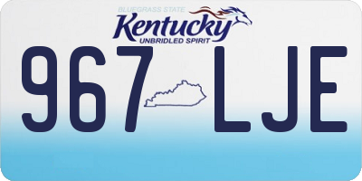 KY license plate 967LJE
