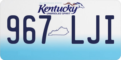 KY license plate 967LJI