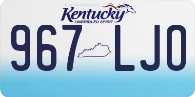 KY license plate 967LJO