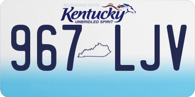 KY license plate 967LJV